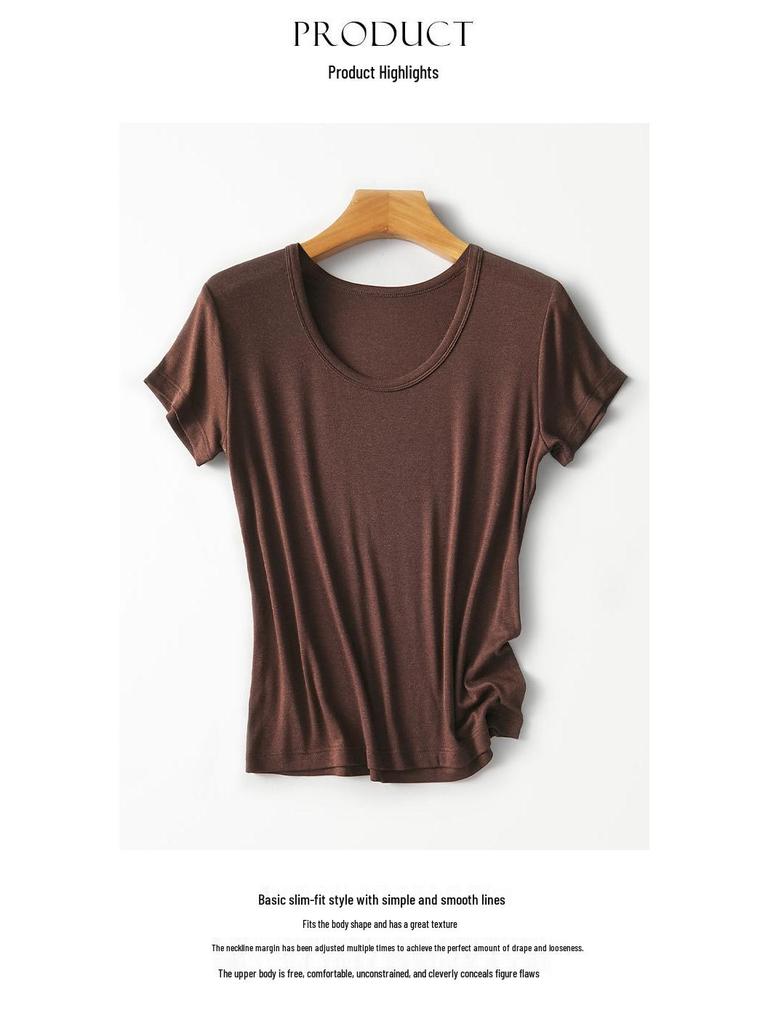 Rong Tai Tencel Wool Ribbed Cooling Slim Fit Tee - Short Sleeve 2026
