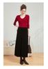 Mulberry Silk & Wool Slim-fit Long-sleeve Knit Top - Women's Versatile Early Autumn Style