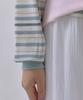 Sayu Mild Stripe V-Neck T-Shirt Light Blue