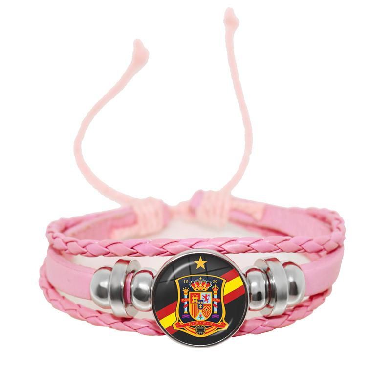 España Guardia Civil El Honor Es Mi Divisa Glass Leather Bracelets Multilayer Spanish Police Braided Bracelets Bangles Jewelry