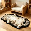 [2D Plan], Cat Shaped Bedroom Bedside Plush Irregular Carpet, Soft, Thick Carpet, Floor Mat, Household Bathroom Absorbent and Dirt Resistant Foot Mat