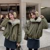 Velvet stand-up neck cotton clothes women's short winter new loose and versatile fashion cotton-padded clothes