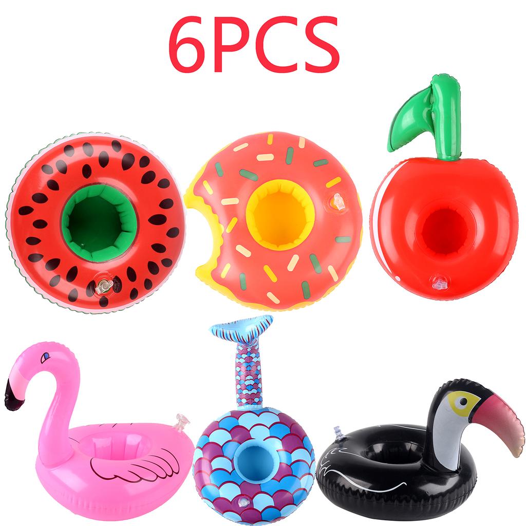 1PC Inflatable Drink Holder Pool Floats Floating Cup Holder PVC Beverage Float for Pool Party Beach Summer Accessories