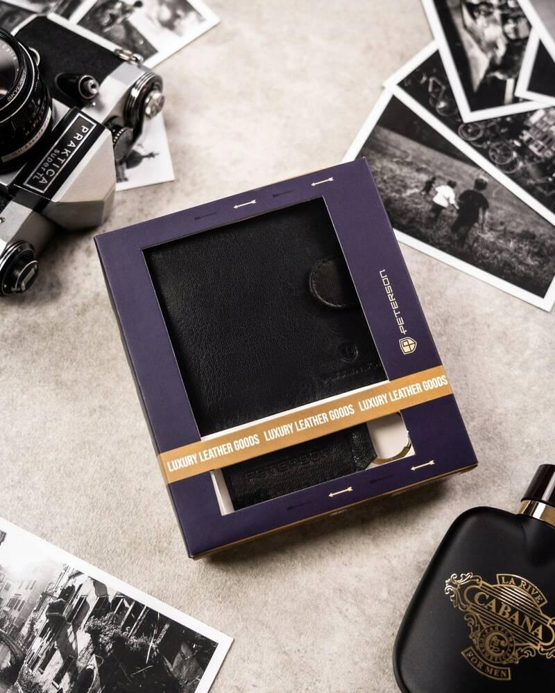 Geschenkset: elegantes Herren-Lederportemonnaie und Schlüsselanhänger - Peterson