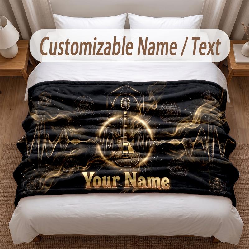 Led Zeppelin Printed Flannel Blanket Custom Name Text Soft Warm Throw For Bedroom Holiday Gift