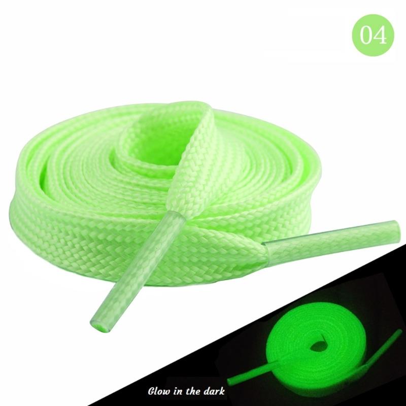 Glowing In The Dark Shoestrings Polyester Flat Luminously Athletic Sneakers Shoe Laces Replacement For Outdoor Activity