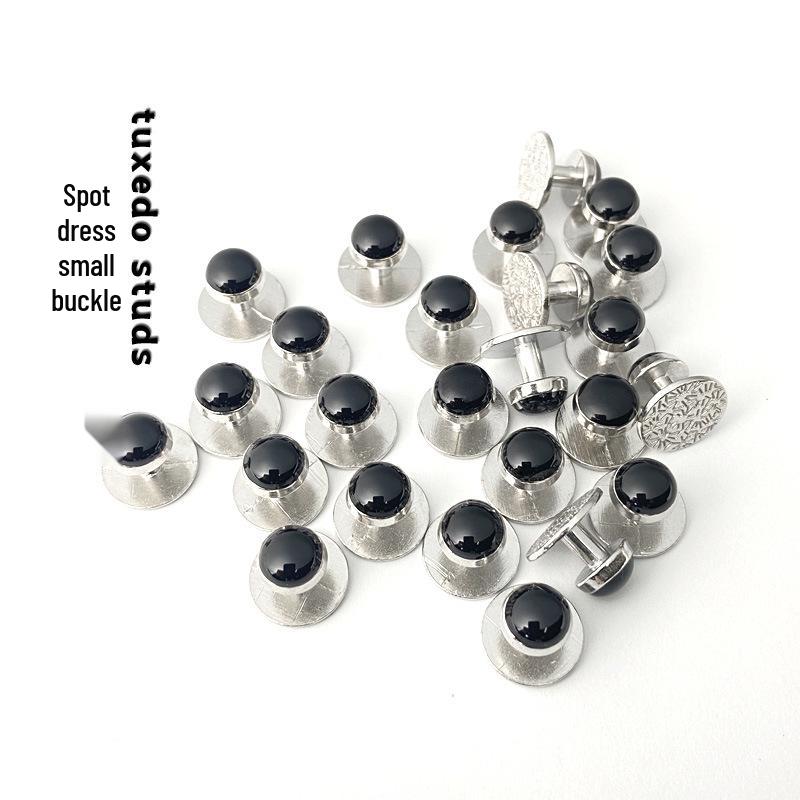 

Silver Round Cufflink & Tuxedo Stud Set for Men s Wedding or Party Plated White K