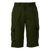 Men's Solid Color Button Closure Elastic Waist Cargo Capri Pants with Six Pockets Workwear Style Casual Fit