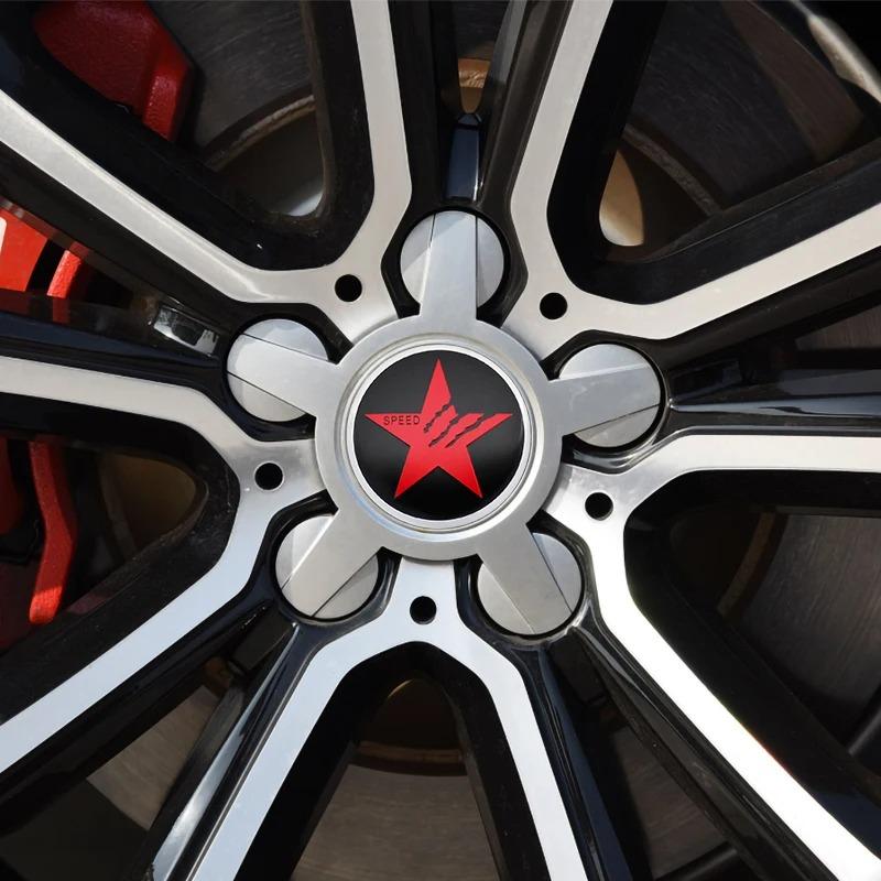 4pcs 56MM 60MM Car Wheel Hub Center Caps Rim Cover SPEED Star Logo Badge Emblem Stickers Universal Car Styling Accessories