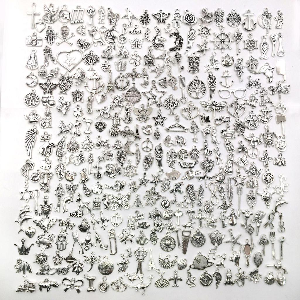 Tibetan Silver Charms: 100/300pcs for DIY Jewelry - Small Pendants for Bracelets & Necklaces, Alloy Accessories