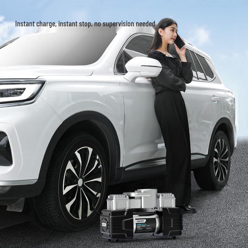 Deli Dual-Cylinder Digital Car Tire Inflator Pump