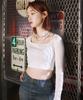 Just Haeng Basic White Square Neck Long Sleeve Tee