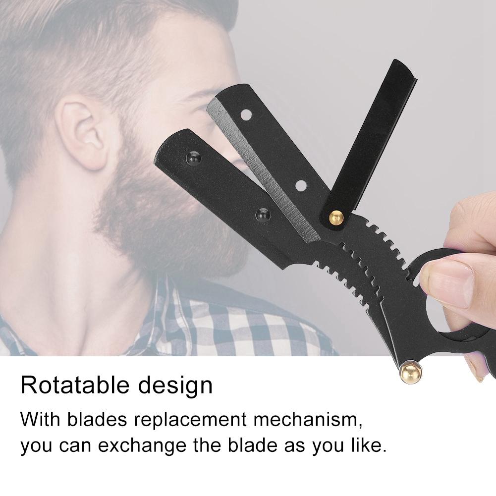 Vintage Holičský holicí strojek s rovným okrajem a mechanismem snadné výměny břitů v černé barvě