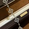 New Vintage 100% Pure 925 Sterling Silver Link Bracelets Pave Aaa Zircconia 5 Flower Bracelet For Women Luxury Fine Jewelry