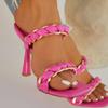 Zapatos de Playa Zapatillas Moda Verano para Mujer Sexy Calado Tacones Altos Sandalias Alta Calidad Fiesta Chanclas Diapositivas CADENA