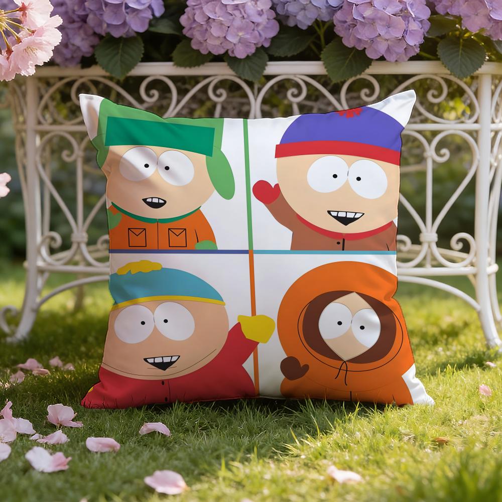 Cartoon Anime S-South P-Park Cushion Cover Home & Car Dual-Scene Pillow Cover: Reversible for Premium Comfort