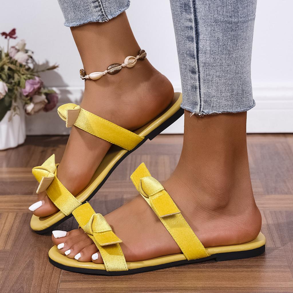 Fashion Plus Size Shoes for Women 36-43 Summer Fashion Platform Yellow Black Gold Sandals Slip on Slippers Non-slip Sandalias De Mujer