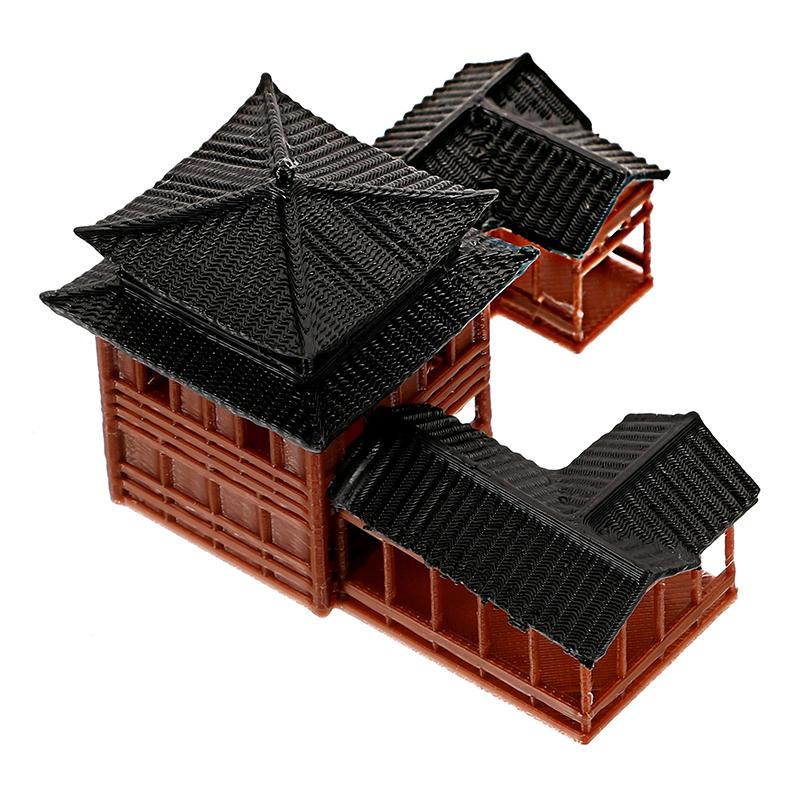 Chinese Inn Statue Ancient Building Model Miniature Japanese Pavilion Decorations Miniature Zen Garden Aquarium Bonsai Ornaments