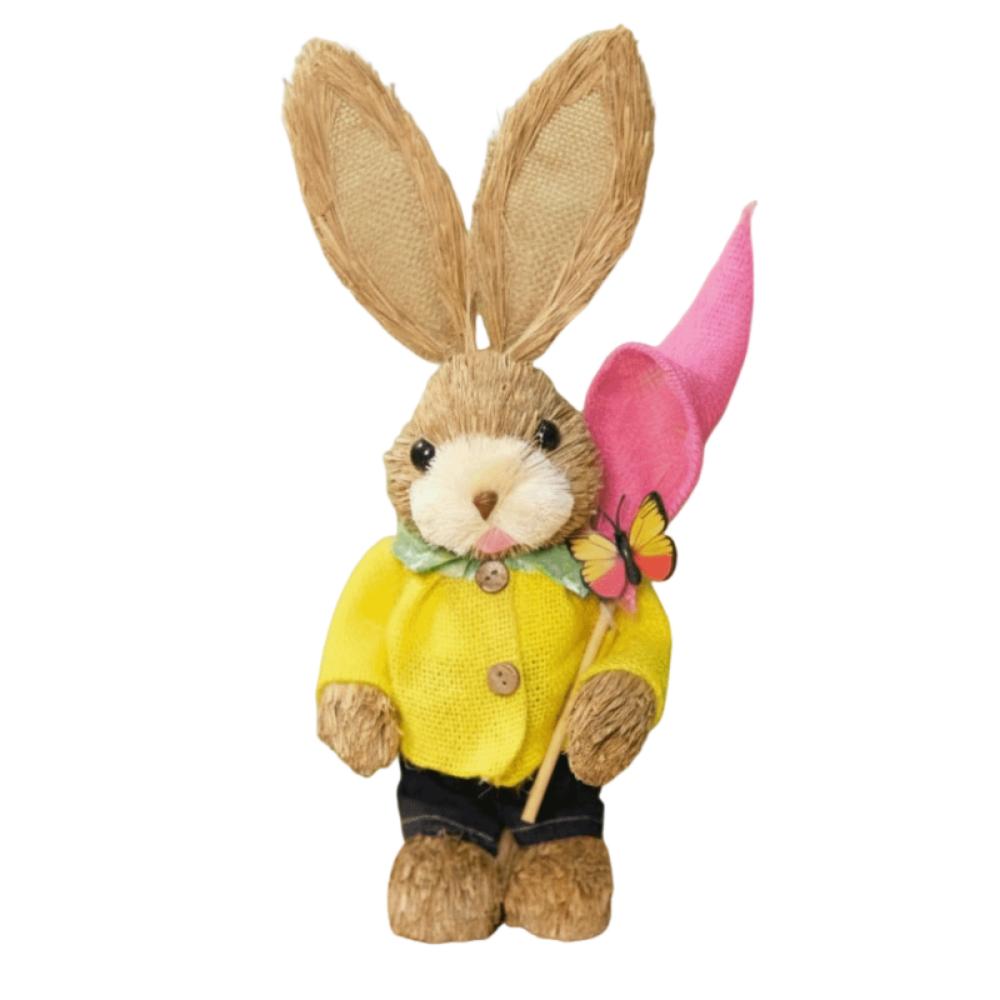 Realistic Design Woven Bunny 35cm Size Bunny Figure Easter Straw Rabbit  Window Display