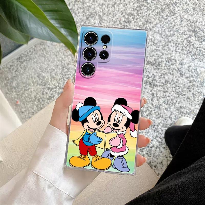 Disney Love Mickey Minnie Transparent Case For Samsung Galaxy S26 S25 Ultra S24 S22 S26 Plus S20 S23 S21 S25 FE 5G Clear Cover
