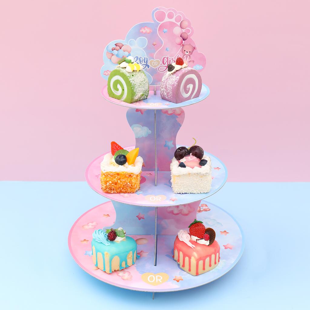 Gender Reveal Party Cupcake Stand Birthday Party Decor Kids Boy Girl Gender Reveal Birthday Party Favors Supplies Baby Shower
