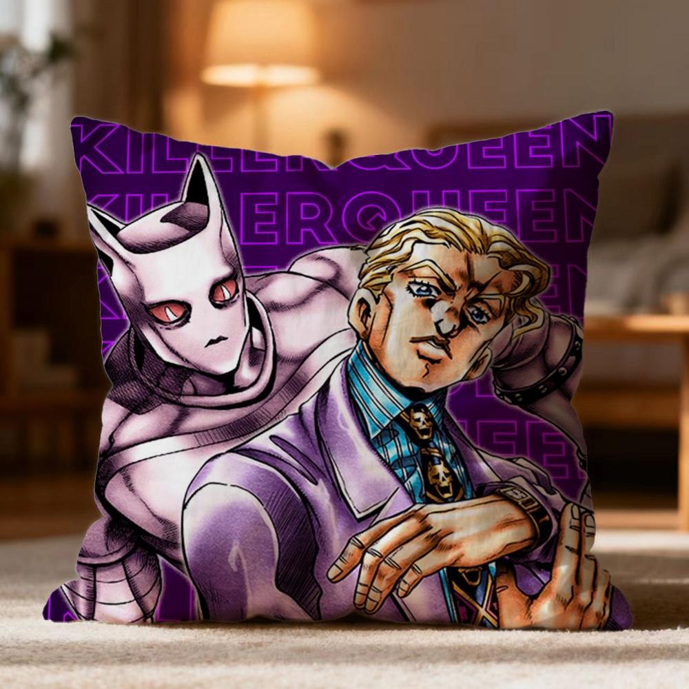 Hot J-JJoJo's Bizarre Adventure Cushion Cover Soft Washable Pillow Case Multi-Scene for Couch Bed Travel Office Use