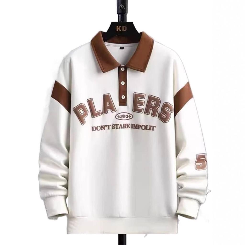 Men's Trendy Autumn Teen Lapel Polo Hoodie for Junior and High School Students