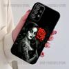 Catrina Beautiful Rose Girl Skull Phone Case For Samsung S25,24,21,22,23,30,Ultra,20,Plus Black soft silicone case