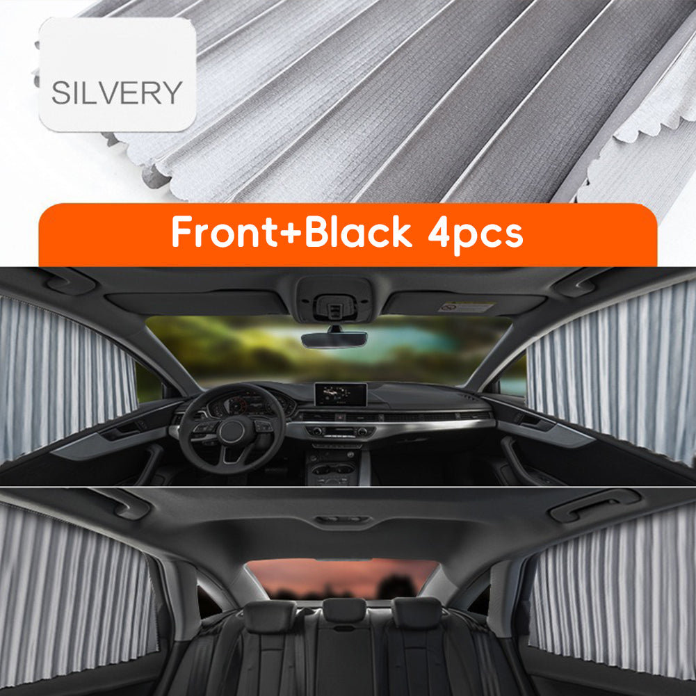 2/4pcs Car Window Sunshade Fully Magnetic Front Back Row Sunshade Curtain Universal Car Side Window Protection Car Curtains