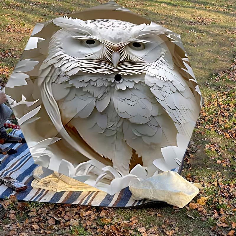 1PC Owl Paper-Cut Umbrella-8-Rib Reinforced, Automatic Open, Lightweight & Durable, Cute Fashion Accessory for Outdoor-P64