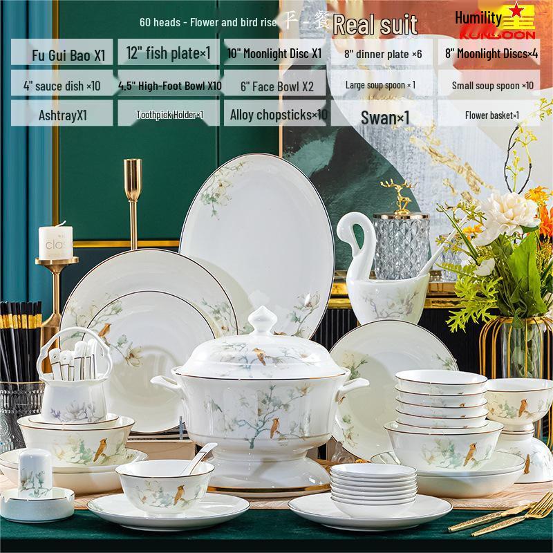 Qianxing Chinese Ceramic Dinnerware Set