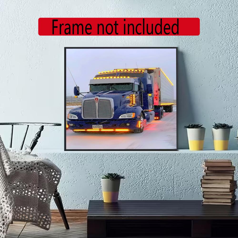 Kenworth 5D Diy Diamond Painting Round Diamond Diy Frameless Holiday Artwork Suitable For Home Office Wall Decoration