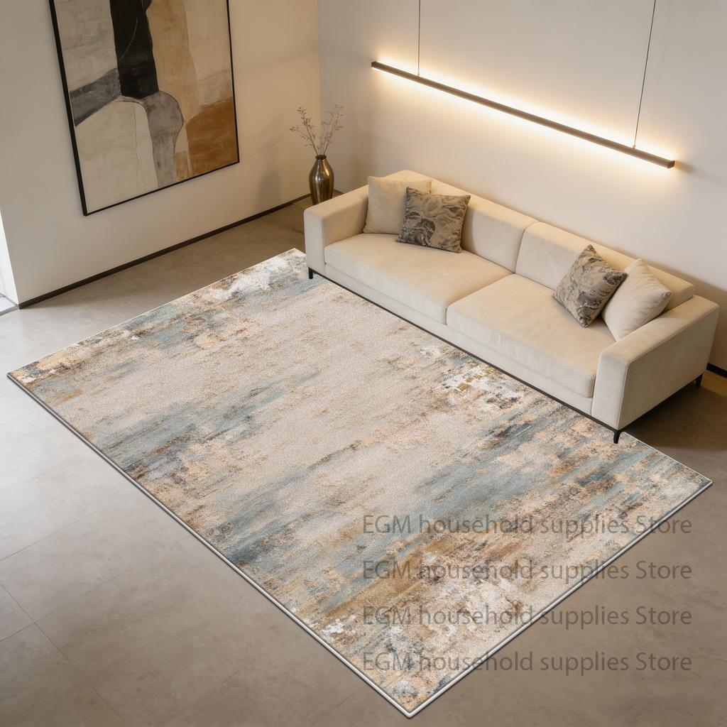Ink Wash Abstract Style Carpet Light Luxury Living Room Decoration Bedroom Rug Washable Office Customizable Mat Easy To Clean