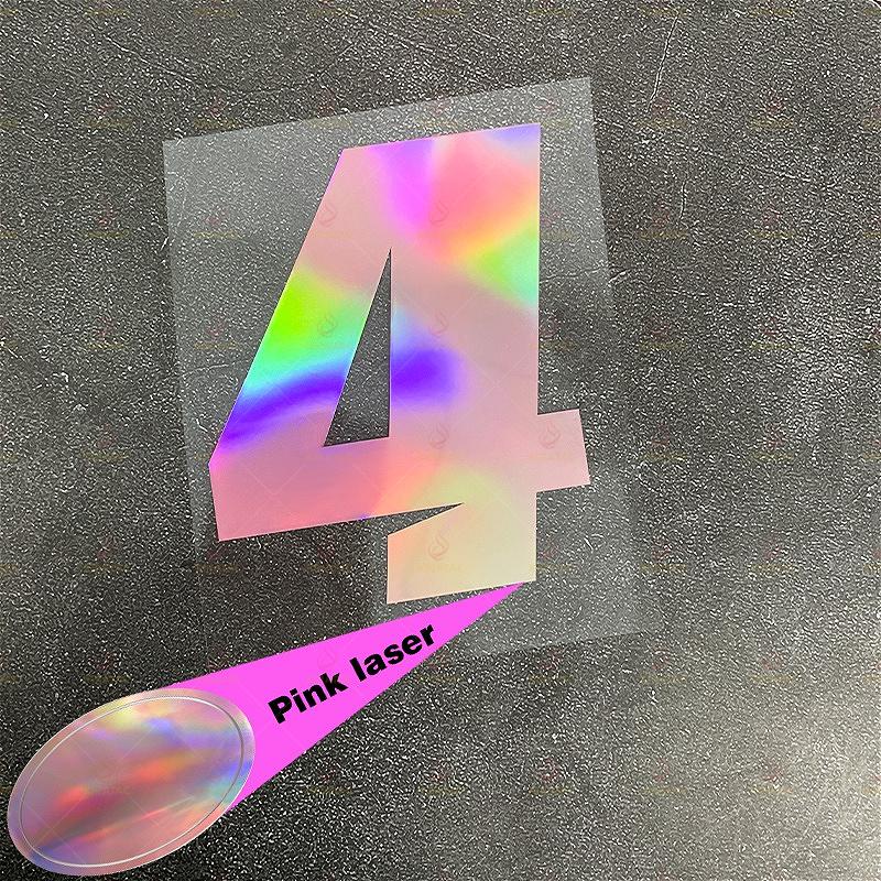 1pc Laser Pink Motorcycle Number Sticker Waterproof for Motorcycle Fairing Helmet Fuel Tank Car Window Universal Vinyl Decals