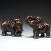 Large Ebony Wood Elephant Carving Set - Home Decor & Housewarming Gift