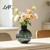 Floral Display Pot for Living Room Clear Round Resin Vase Transparent Sphere Flower with Jute Glass Vase Flowers Bow Modern Plastic Planter