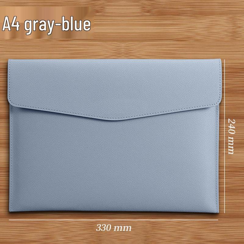 A4 Textured Leather File Bag, Custom Logo, Waterproof, Large Capacity Document Holder