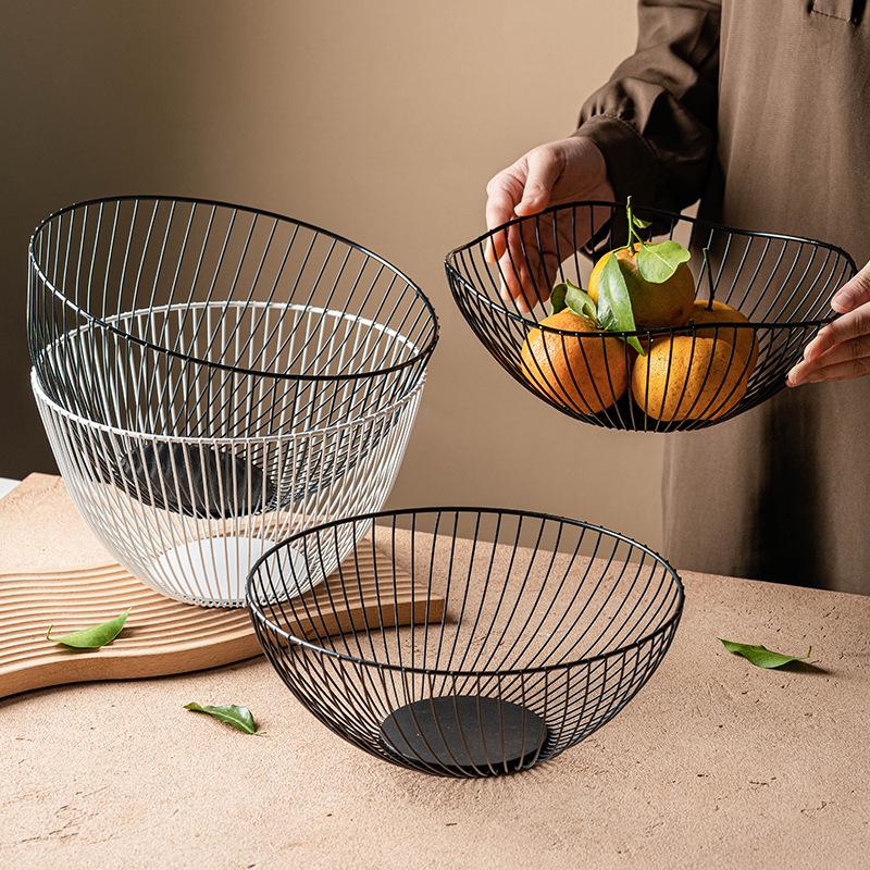 Coș Decorativ din Fier Forjat pentru Fructe și Gustări pentru Living