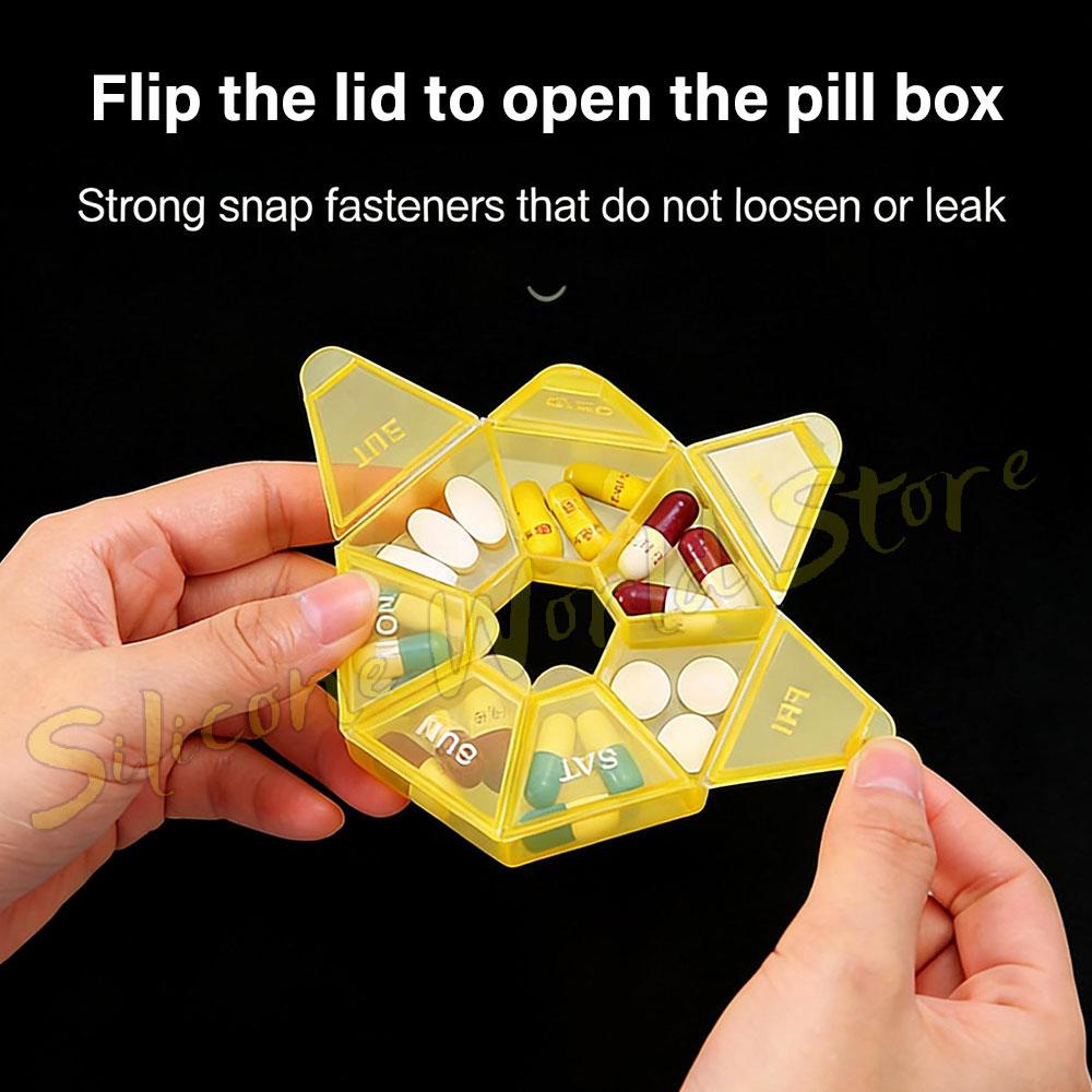 SW Portable Travel 7 Grids Pill Box Weekly 7 Days Pills Case Vitamin Fish Oils Medicine Storage Container Organizer Jewelry Box