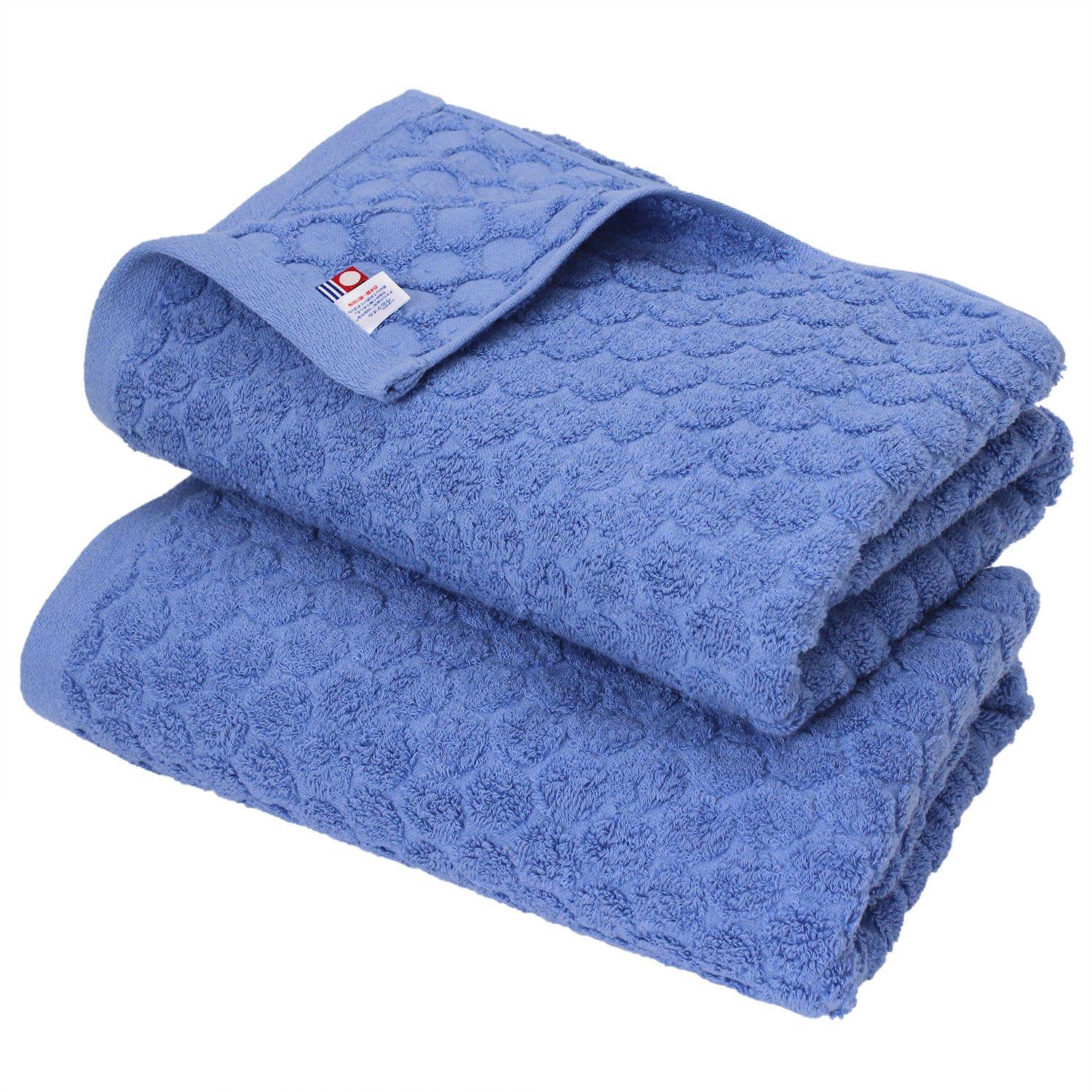 

Imabari Certified Bath Towels, hiorie Dot Pattern, Set of 2, Blue, Made in Japan, Jacquard, Imabari Brand, 100% Cotton, Polka Dot Pattern