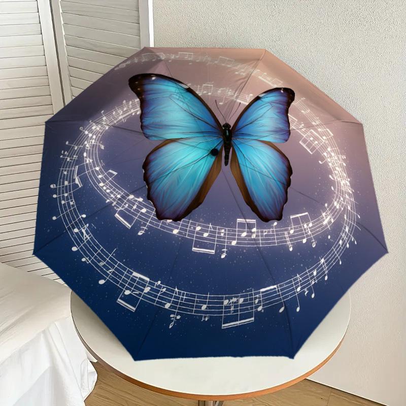 1pc Butterfly Music Harmony Umbrella with Plastic Handle,Suitable for All Seasons Home Travel Outdoor UmbrellaDD1056
