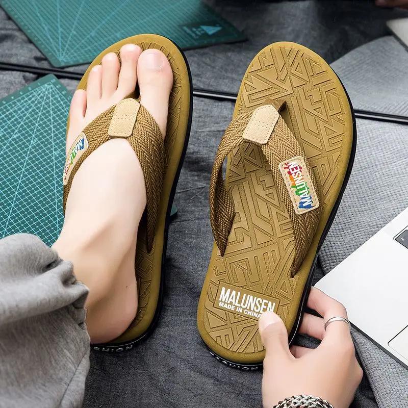 House Male Slipper Indoor Shiatsu Flip Flops Outdoor Platform Beach Slides Walk Around Home 2025 Mascullino Men's Shoe