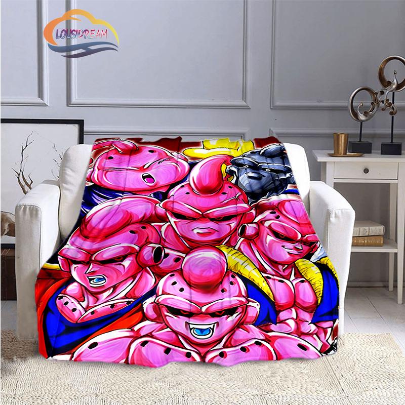 Japanische Animation Rolle Majin Buu 3D-Druck Tagesdecke Decke Anime-Charaktere Buu Flanelldecken Überwurfdecken