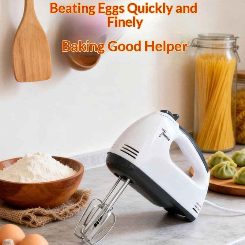 Electric Hand Mixer 7-Speed Adjustable 4 Food Safe Attachments Portable Professional Baking Tool for Home Daily Use