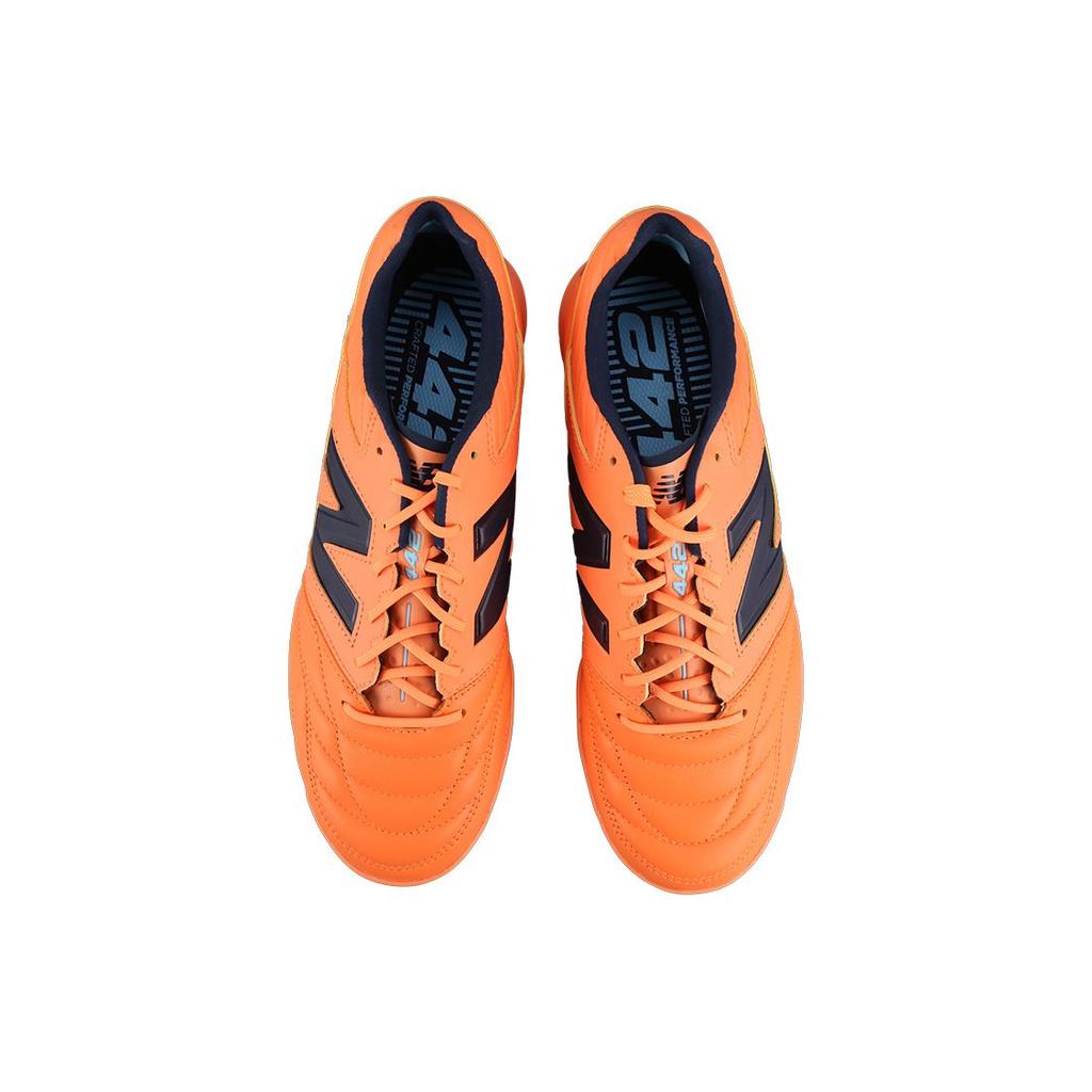 New Balance 442 V2 Pro Round Toe Lace-Up Minimalist Versatile TF (Rubber Studs) Leather Soccer Shoes Unisex soccer shoes Orange MS41TH2-2E