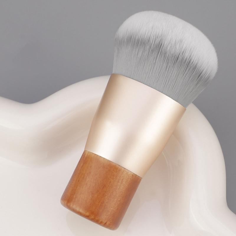 Compact Travel Friendly Makeup Brush With Ergonomic Round Tip Blending Buffing Concealer Brush For Full Face Coverage