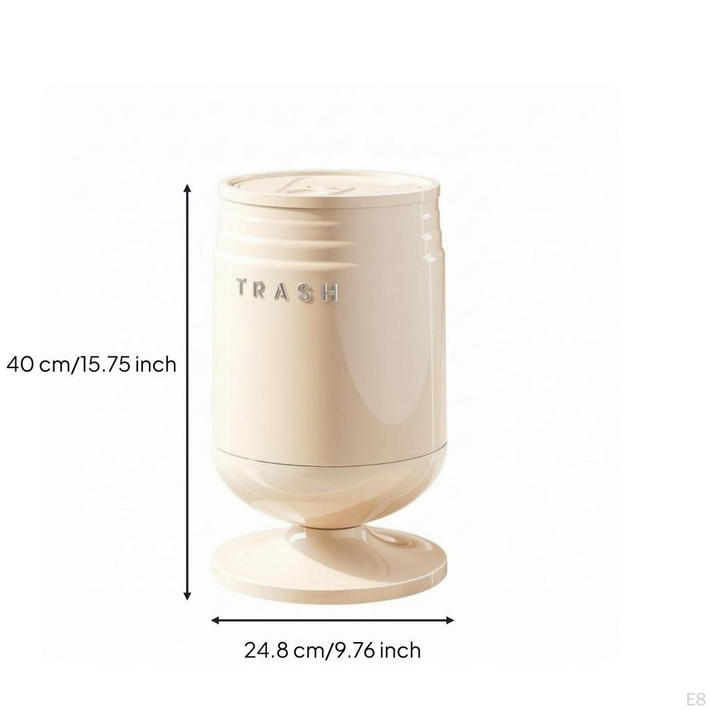 Poubelle avec couvercle Cylindrique Couvercle articulé Poubelle Moderne sur pied pour Salle de bain, Bureau, Chambre à coucher