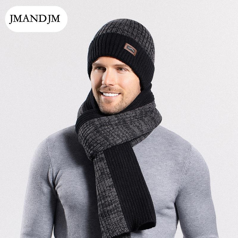 Hat Gloves Scarf Three-piece Men's Winter Outdoor Fleece Warm Ear Protection Knitted Wool Hat Women's