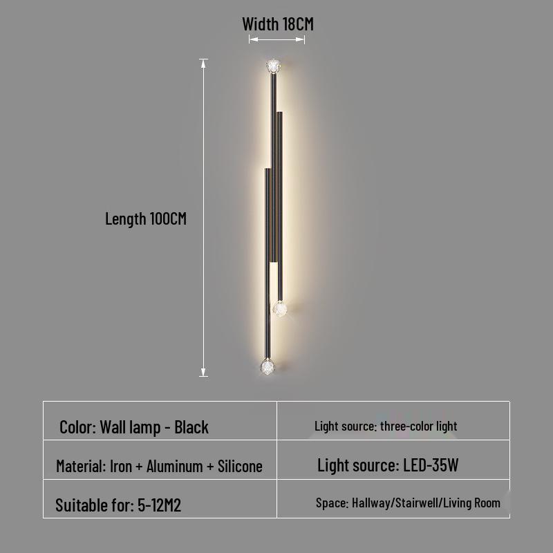 Nordic LED Wall Lamp for Study, Bedside, Luxury Hallway, Living Room, or TV Background.