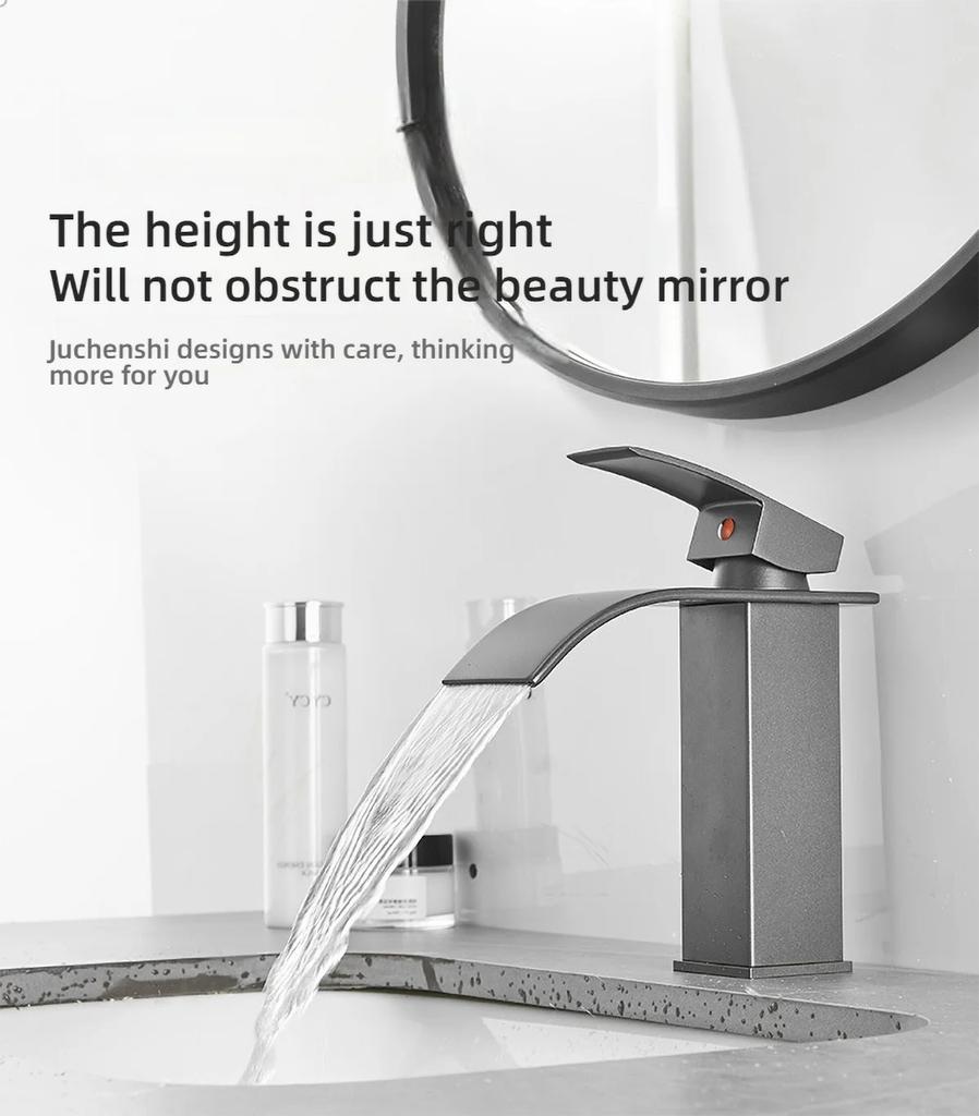 Stainless Steel Faucet Bathroom Countertop Simple Design Waterfall Outlet Tap Toilet Washbasin Faucet Accessories